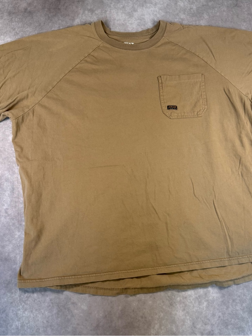 Ariat Men’s Rebar Size 3XL Tan Short-Sleeve Pocket Crew Shirt